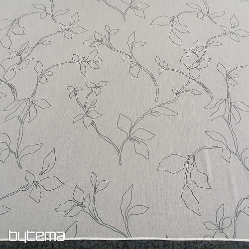 Luxury curtain Abbony 90 white with flowers