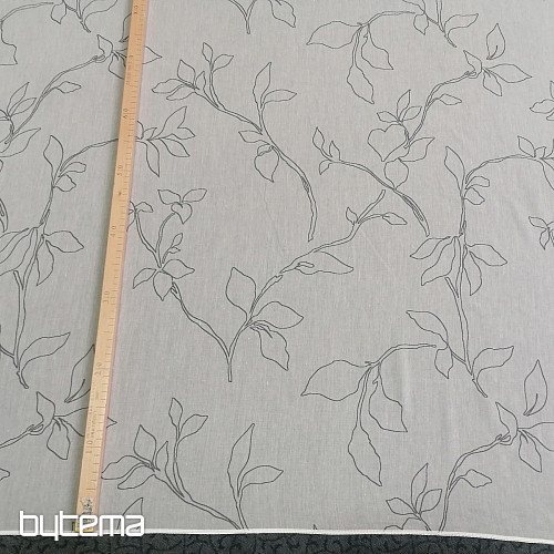 Luxury curtain Abbony 90 white with flowers