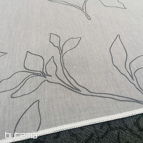 Luxury curtain Abbony 90 white with flowers