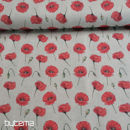 Decorative fabric Poppies - primavera digital print