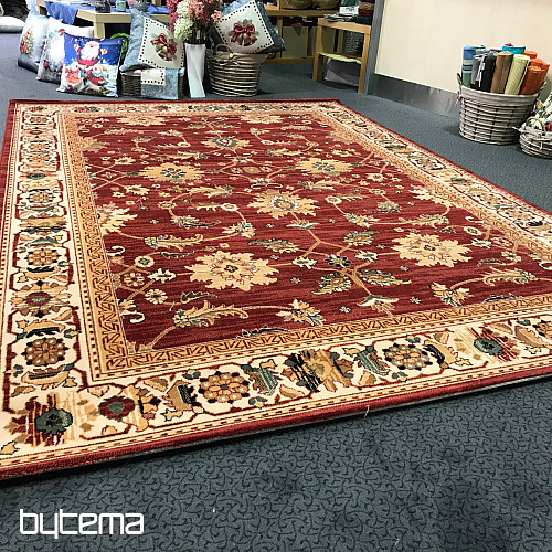 Luxury wool carpet PRAGUE red / beige
