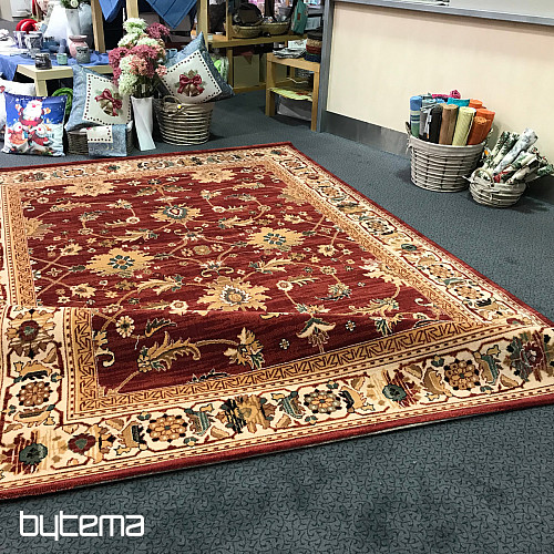 Luxury wool carpet PRAGUE red / beige
