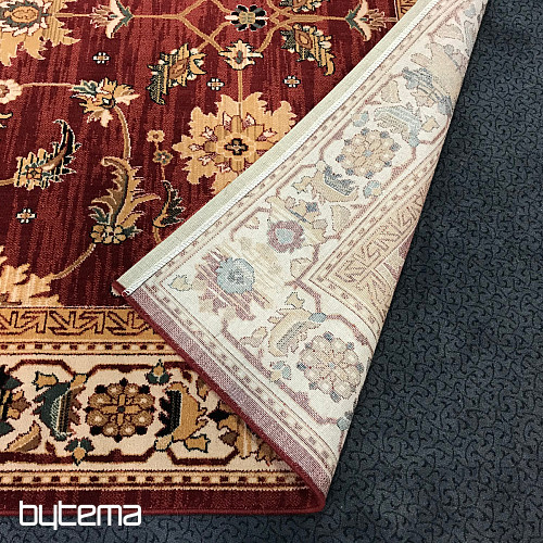 Luxury wool carpet PRAGUE red / beige