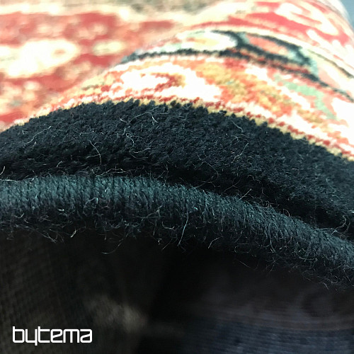 Luxury wool carpet PRAGUE Black / Burgundy