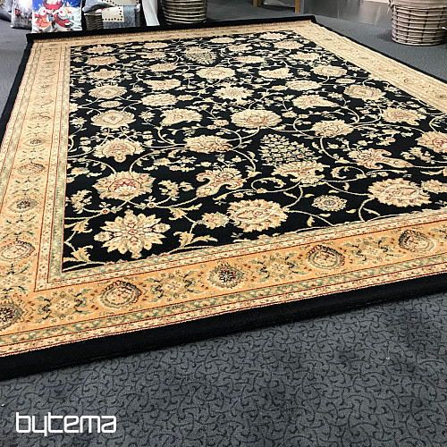 Luxury wool rug PRAGUE black / beige