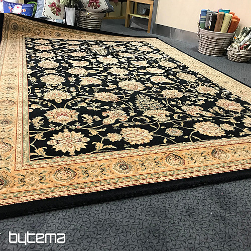 Luxury wool rug PRAGUE black / beige