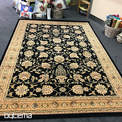 Luxury wool rug PRAGUE black / beige
