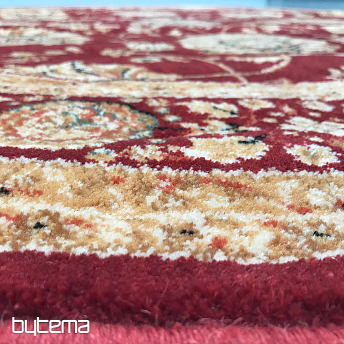 Luxury round wool rug PRAGUE red / beige