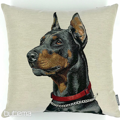 Tapestry pillow-case Doberman