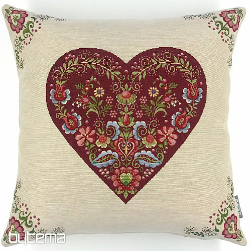 Tapestry cushion cover HUGE HEARTS