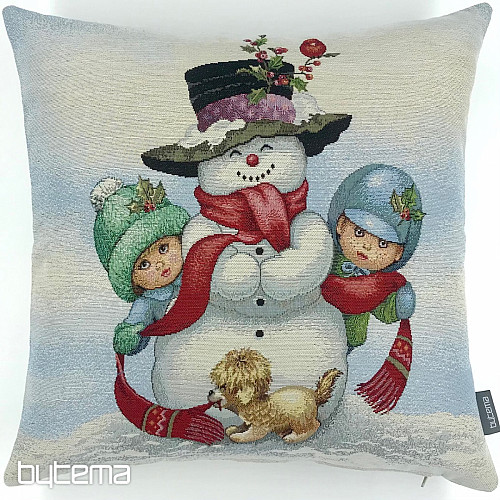 Christmas tapestry SNOWMAN WITH CHILDREN