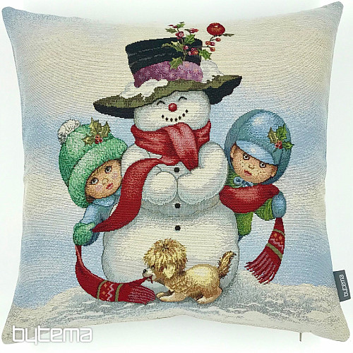 Christmas tapestry SNOWMAN WITH CHILDREN