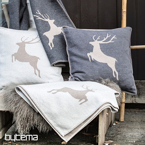 Cotton blanket DF SYLT DEER ANTHRACITE