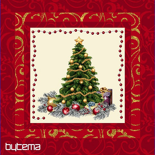 Christmas decorative pillow TREE IN FRAME