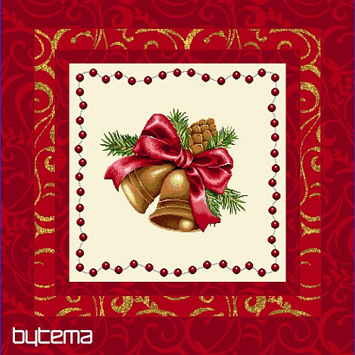 Christmas decorative pillow BELL IN FRAME