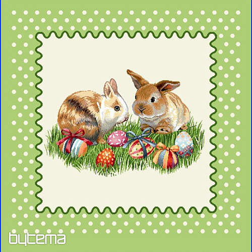 Tapestry cover for Easter bunnies pillow