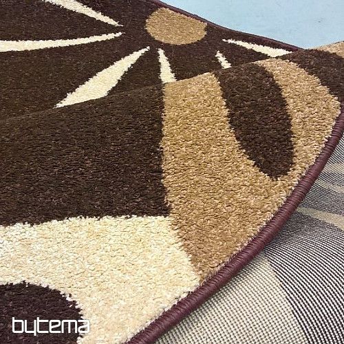 Round carpet KARMEL flower brown