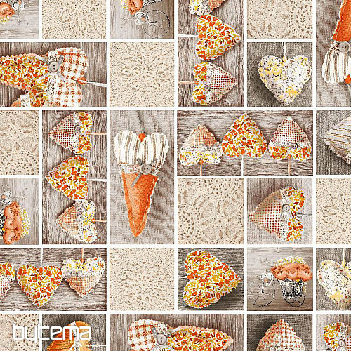 Decorative fabric HEARTS LIDIA 501