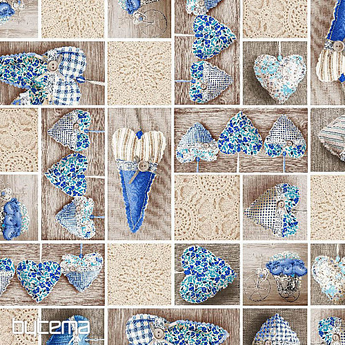 Decorative fabric HEARTS LIDIA 601