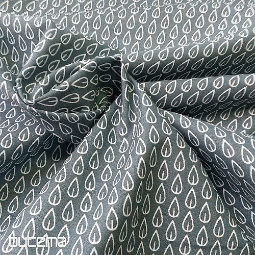 Cotton fabric LEAVES blue