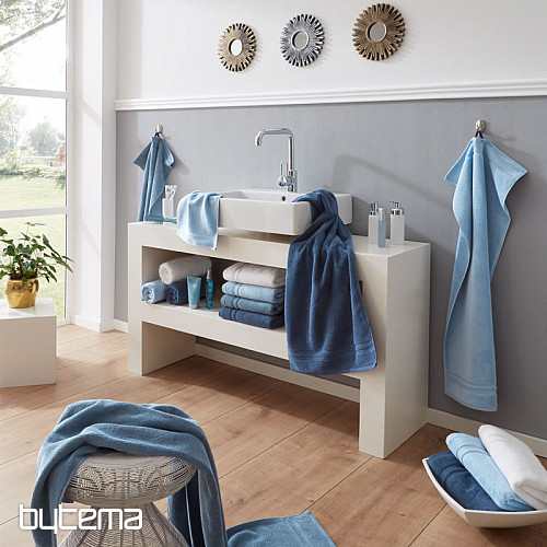 Luxury towel and bath towel MANHATTAN GOLD 366 grey-blue