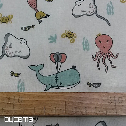 Cotton fabric SEA WORLD