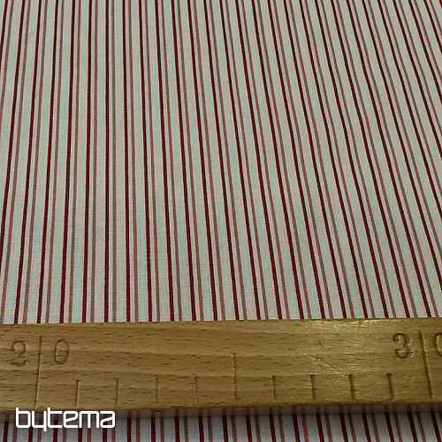 Cotton fabric STRIP red-pink