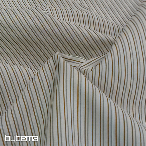 Cotton fabric STRIP gray-mustard