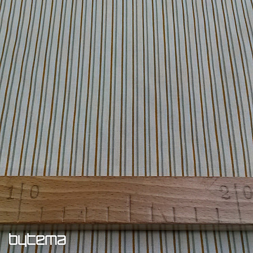 Cotton fabric STRIP gray-mustard