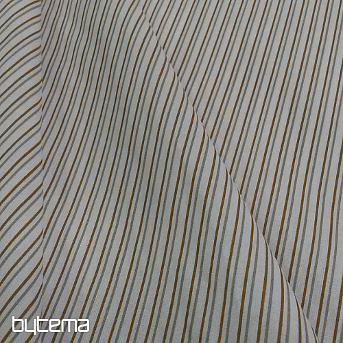 Cotton fabric STRIP gray-mustard