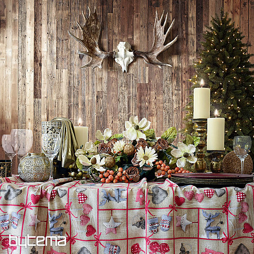 Decorative fabric COUNTRY Christmas brown
