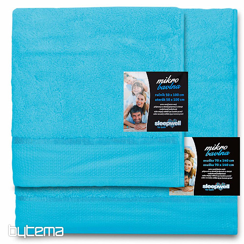 Towel and bath towel MICRO TURQUOISE