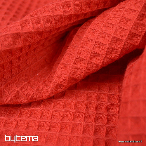 Red waffle fabric