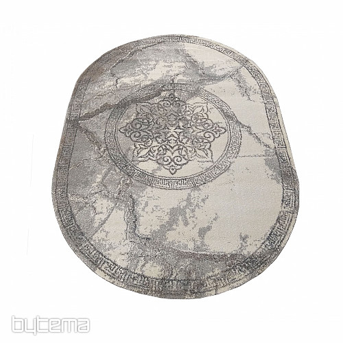 Modern carpet oval VISTA WHITE GRAY