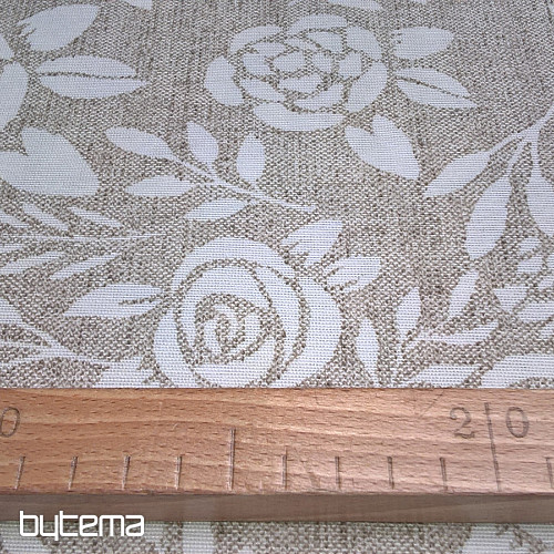 Decorative fabric ROSES creamy