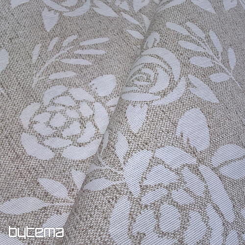 Decorative fabric ROSES creamy