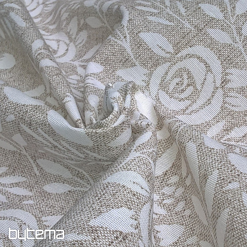 Decorative fabric ROSES creamy