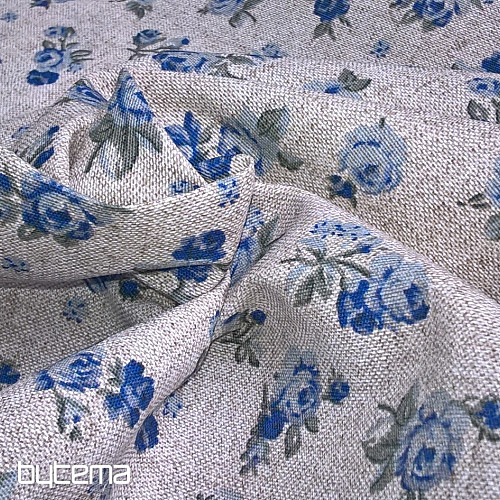 Decorative fabric ROSES blue