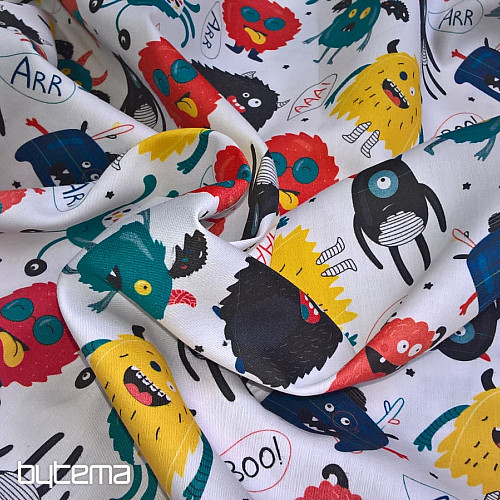 Children's cotton satin MONSTERS digital printing