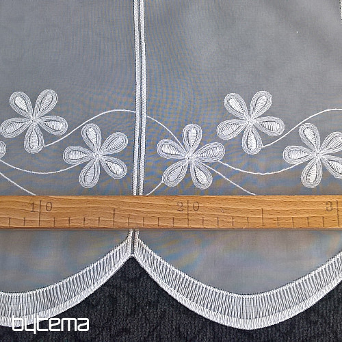 Embroidered curtain for stained glass window 11667 flowers