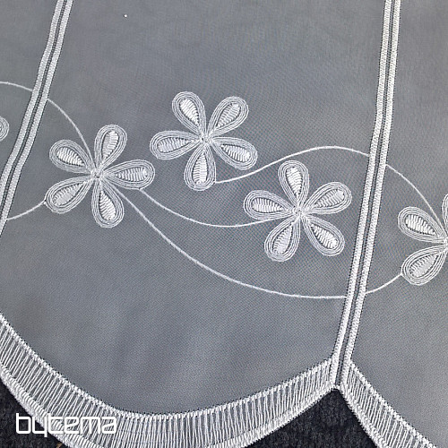 Embroidered curtain for stained glass window 11667 flowers