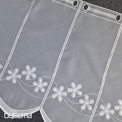 Embroidered curtain for stained glass window 11667 flowers