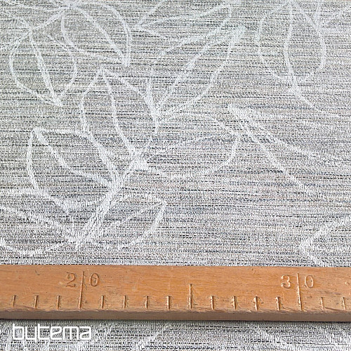 Decorative fabric FLORENTI leaves light grey
