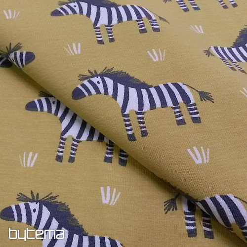 Cotton jersey ZEBRA yellow-green