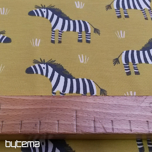Cotton jersey ZEBRA yellow-green