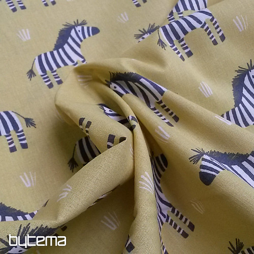 Cotton fabric ZEBRA yellow-green